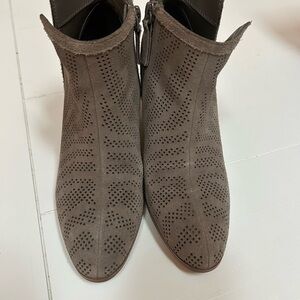 Violet & Red Jensen Perforated Ankle Boots